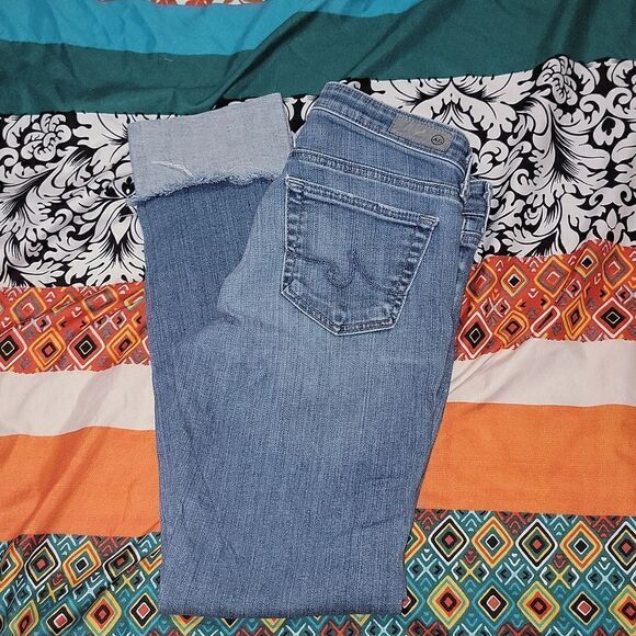 AG Adriano Goldschmied The Stevie Cuff Slim Straight Cuffed Jeans Bundle Size 25 - Picture 14 of 14